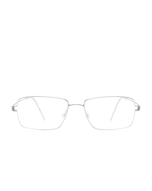 Lindberg Metallic Rectangle-Frame Glasses