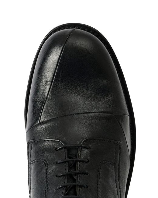 Our Legacy Black Patched Parade Lace-Up Leather Shoes for men