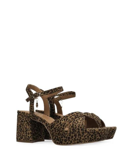 Mexx Brown Leopard-Print Platform Sandals