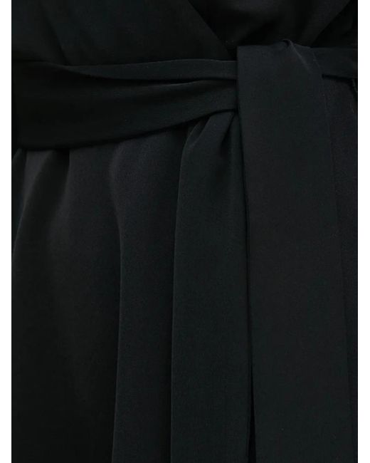 DKNY Black Wrap-Front Long-Sleeve Mini Dress