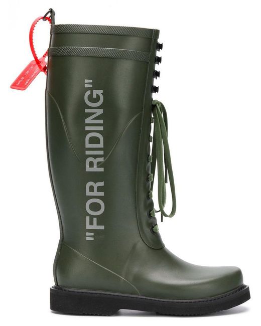 Off-White c/o Virgil Abloh Green for Riding Rubber Rainboots