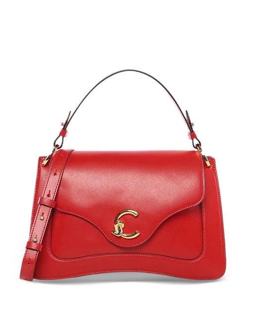 Coccinelle Red Signature Turn-Lock Tote Bag