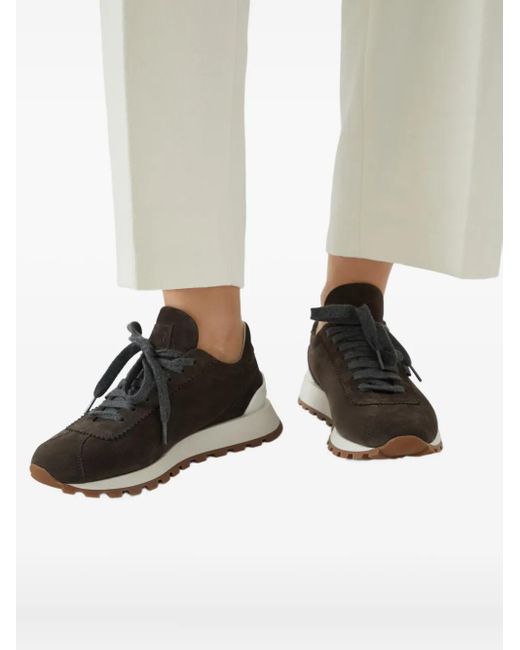 Brunello Cucinelli Brown Suede Sneakers