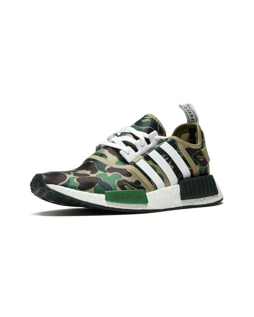 Adidas Green X Bape Nmd_R1 Camo" Sneakers