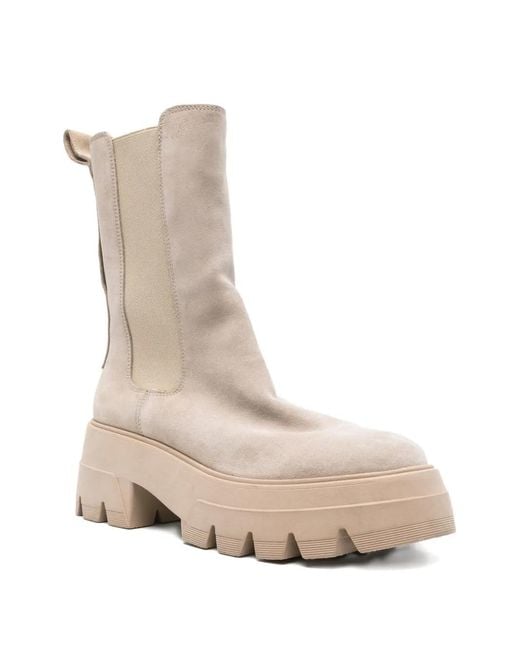 Marc O' Polo Natural 70Mm Elasticated-Panel Platform Boots