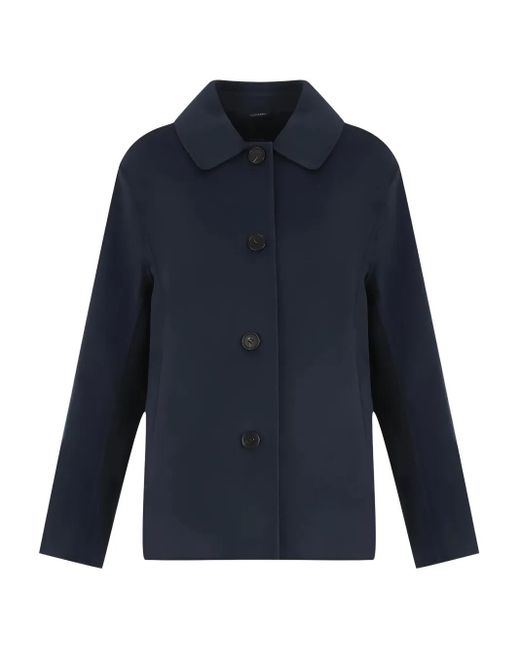 Max Mara Blue Button-Fastening Collared Jacket