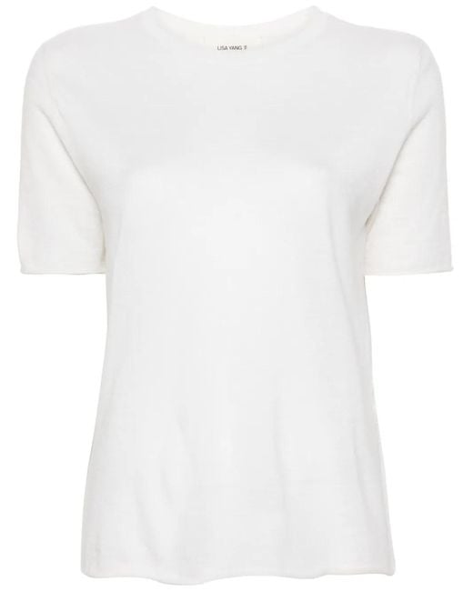 Lisa Yang White Ari Cashmere T-Shirt