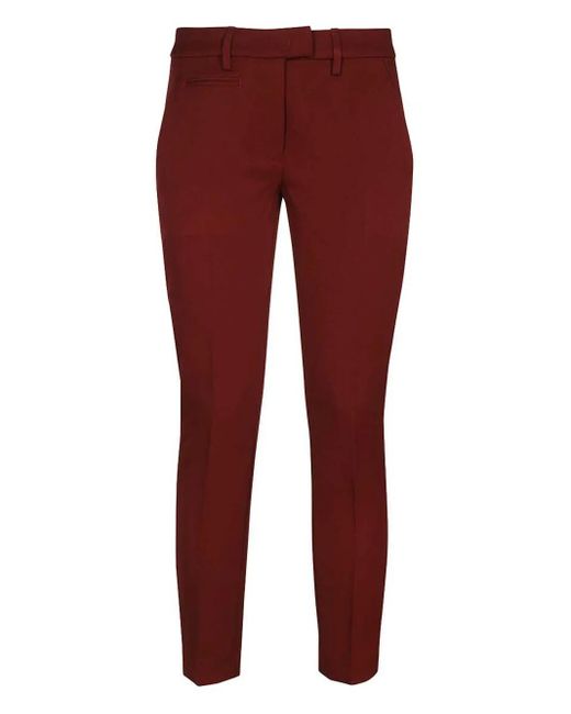 Dondup Red Stretch Slim Trousers