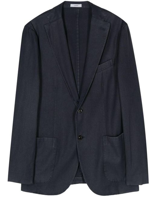 Boglioli Blue Single-breasted Wool Blazer for men