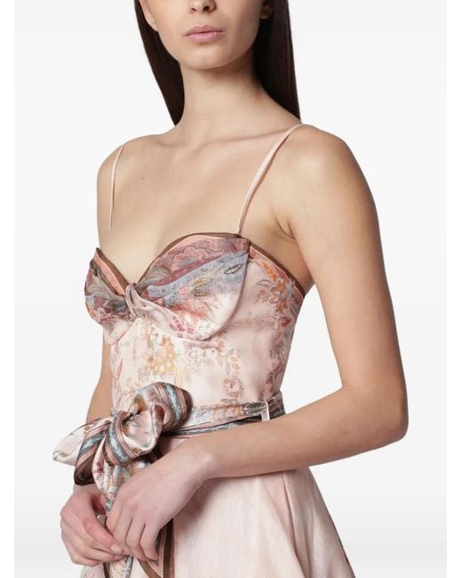 Zimmermann Pink Alchemy Structured Midi Dress