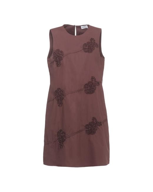 Marella Purple Barca Embossed-Flower Mini Dress