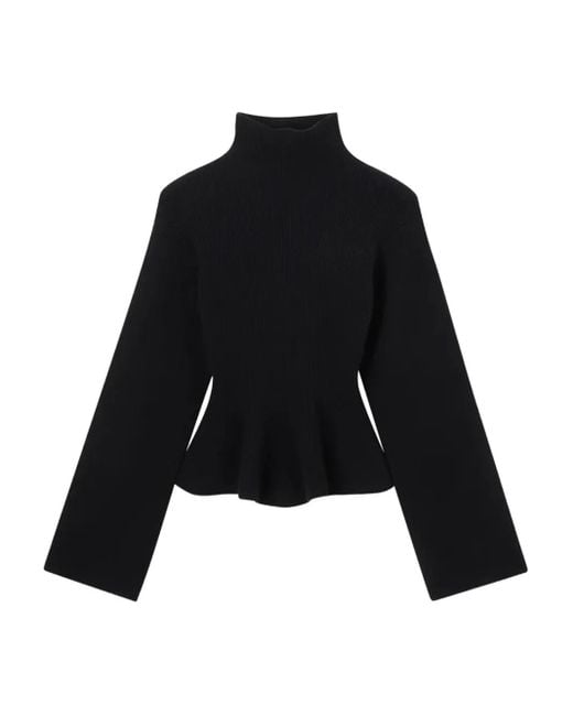 Pull Côtelé À Col Montant Rohe en coloris Black