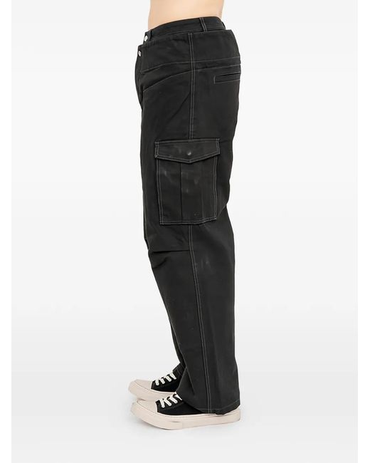 ANDERSSON BELL Black Double-Waist Wide-Leg Jeans