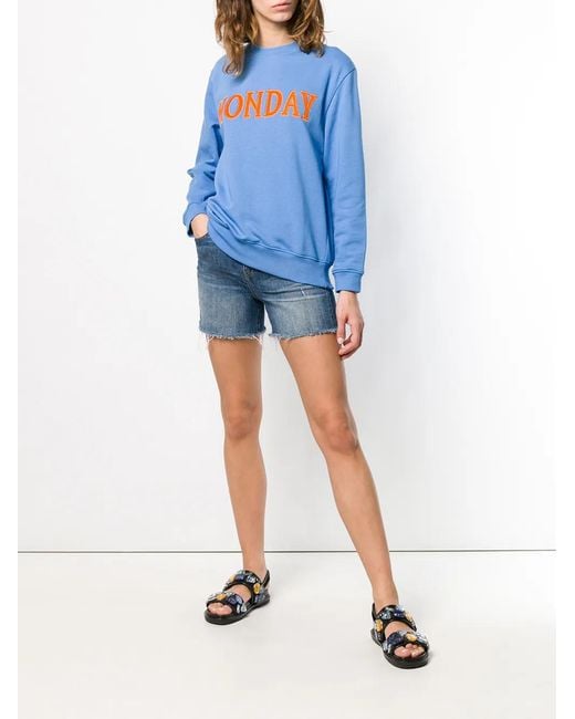 Alberta Ferretti Blue Monday Patch Sweatshirt