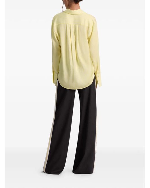 Alice + Olivia Yellow Chemise Finely Rayée À Coupe Oversize