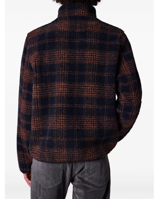 Paul Smith Blue Plaid-Pattern Zip Jacket for men