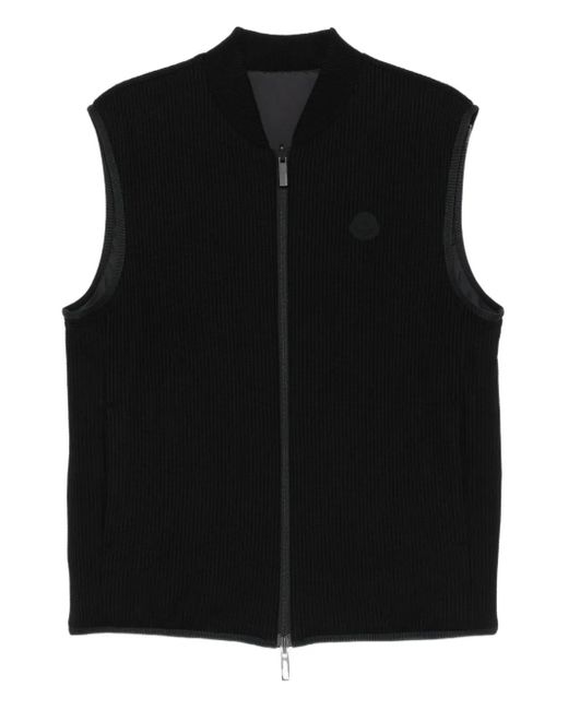 Moncler Black Logo-Patch Jacket for men