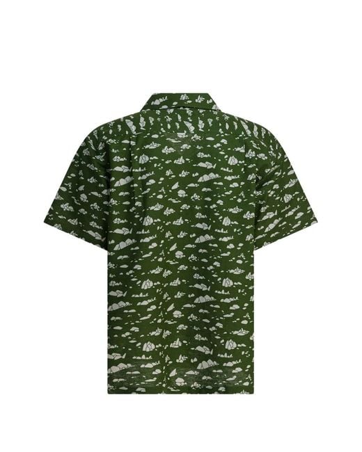Montbell Green Buttoned Patterned Shirt for men