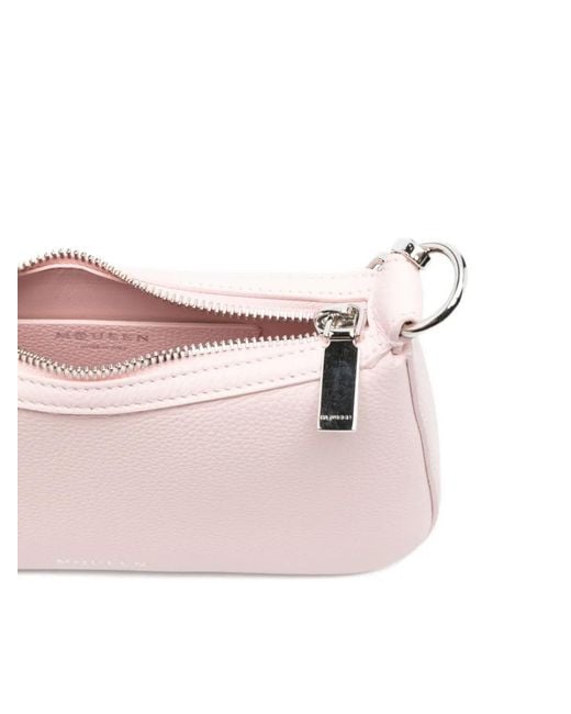 McQueen Pink Chain-Strap Leather Shoulder Bag