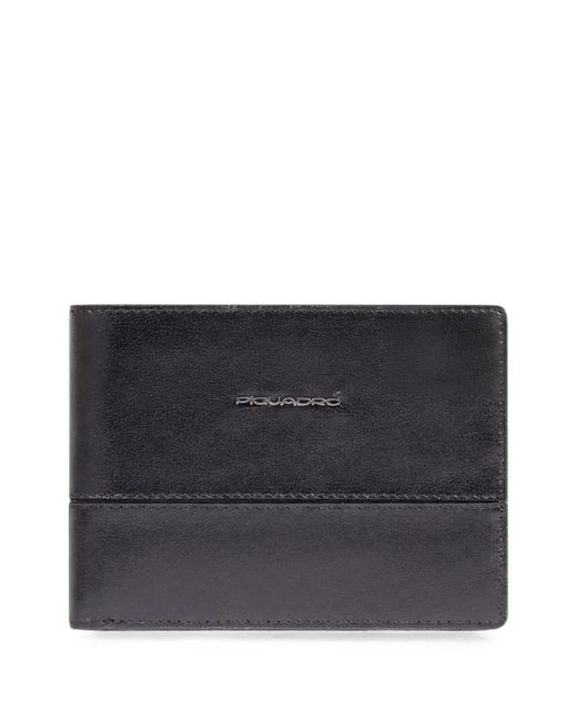 Piquadro Black Panelled Bifold Wallet for men