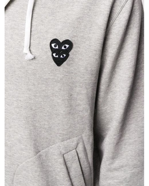 COMME DES GARÇONS PLAY Gray Chest Logo Hoodie