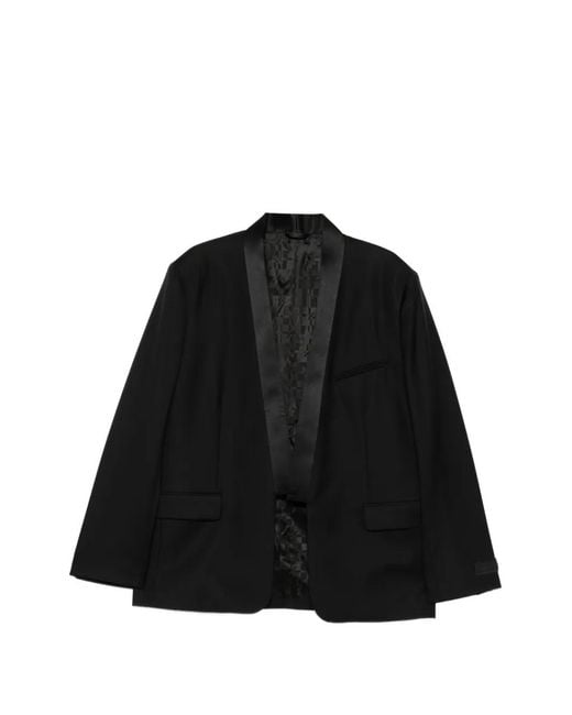 KENZO Black V-Neck Blazer for men