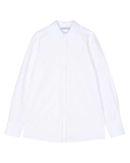 Dice Kayek White Pointed-collar Cotton Shirt