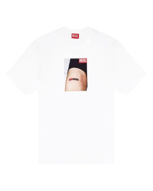 DIESEL T-Adjust-K19 T-Shirt mit Foto-Print in White für Herren