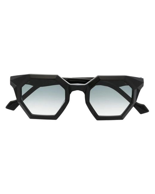Yohji Yamamoto Black Hexagonal Gradient Sunglasses