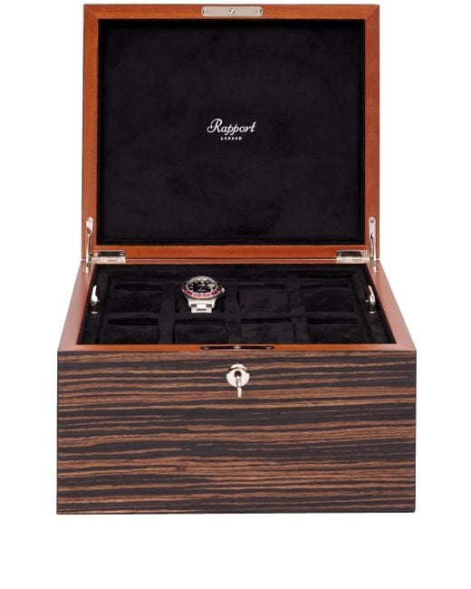 Rapport Black Heritage Wood 16-Watch Box for men