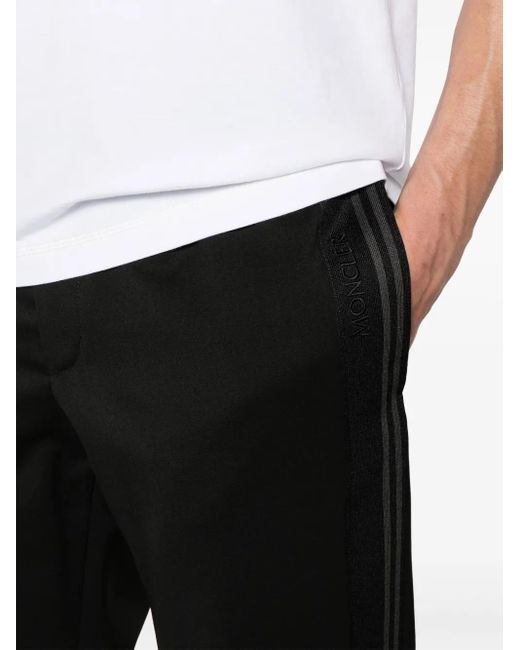 Moncler Black Logo-Embroidered Track Pants for men