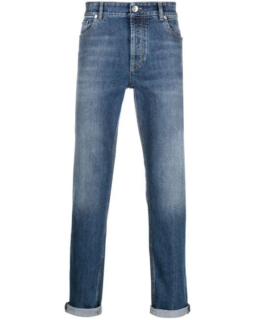 Brunello Cucinelli Katoenen Jeans in het Blue voor heren