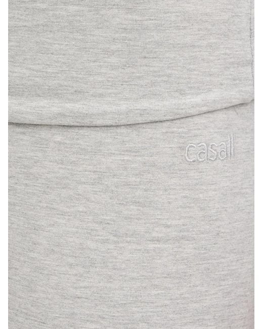 Casall Gray Logo-Embroidered Flared Track Pants