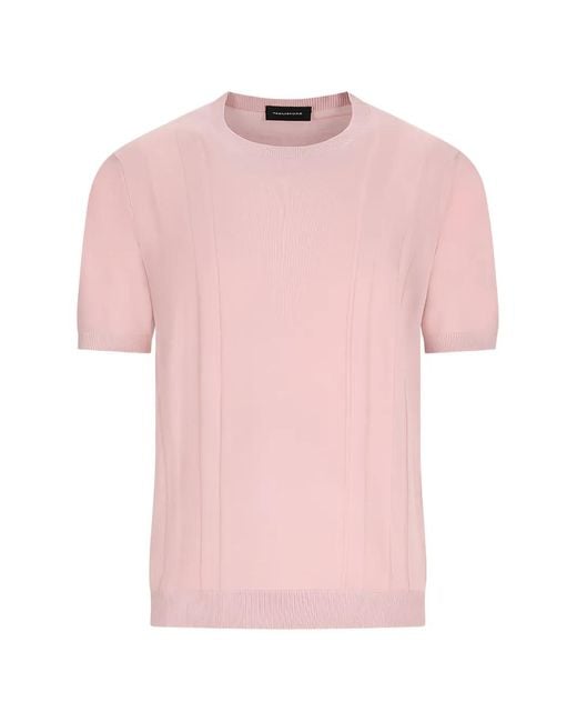 Tagliatore Pink Crew-Neck T-Shirt for men
