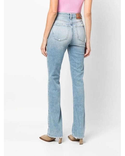 DIESEL Blue High-Waisted Flared Jeans