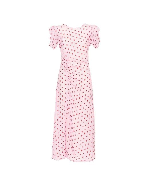 Mar De Margaritas Pink Kristel Shirred-Back Print Dress