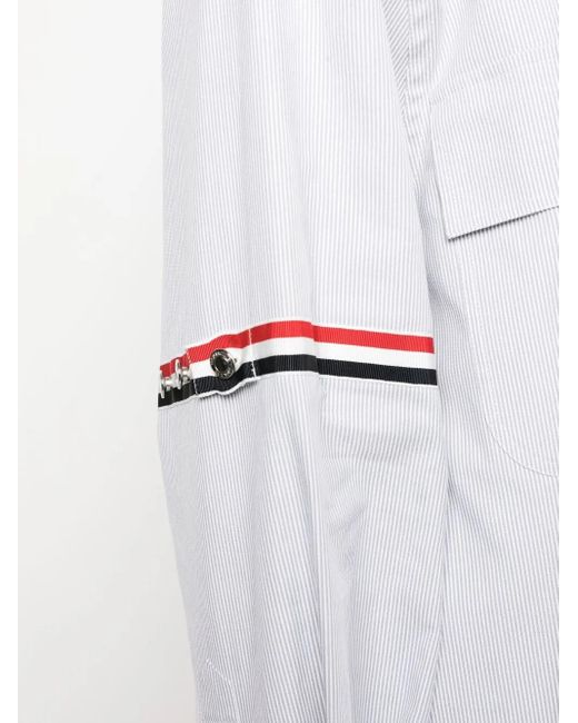 Thom Browne White Rwb Stripe Longline Shirt