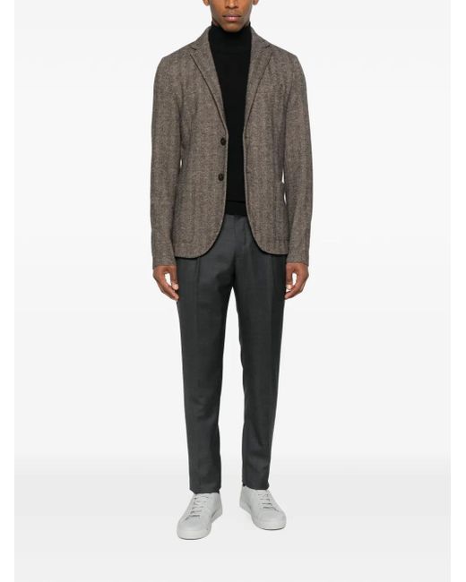 Harris Wharf London Brown Herringbone Two-Button Jacket for men