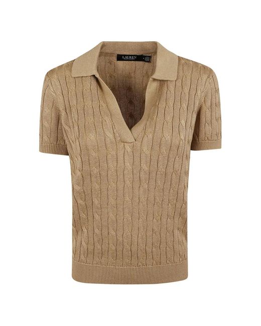 Ralph Lauren Natural Cable-Knit Short-Sleeve T-Shirt