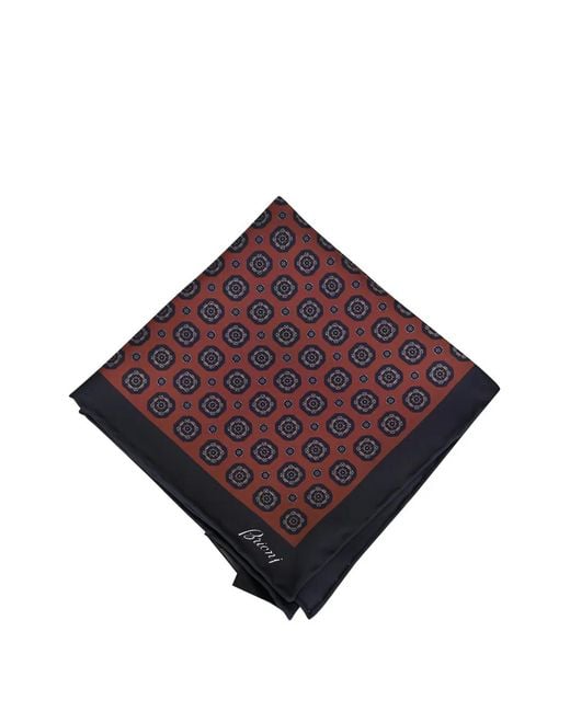 Brioni Purple Geometric-Pattern Pocket Square for men