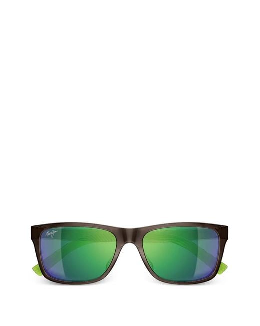 Maui Jim Green Kōwelo Square-Frame Sunglasses
