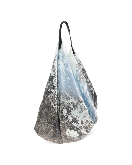Samsøe & Samsøe White Saelli Landscape-Print Silk Shoulder Bag