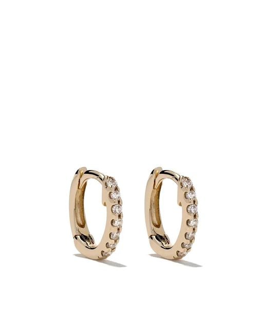 Dana Rebecca Metallic 14Kt Mini Huggie Diamond Earrings