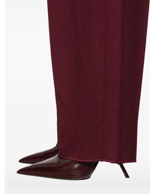 Marella Purple Pleated High-Waisted Trousers