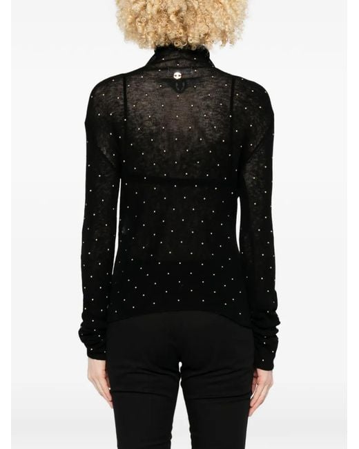 Rabanne Black Roll-Neck Top