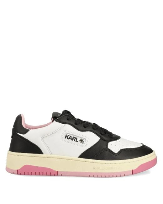 Baskets En Cuir À Logo Embossé Karl Lagerfeld en coloris Black