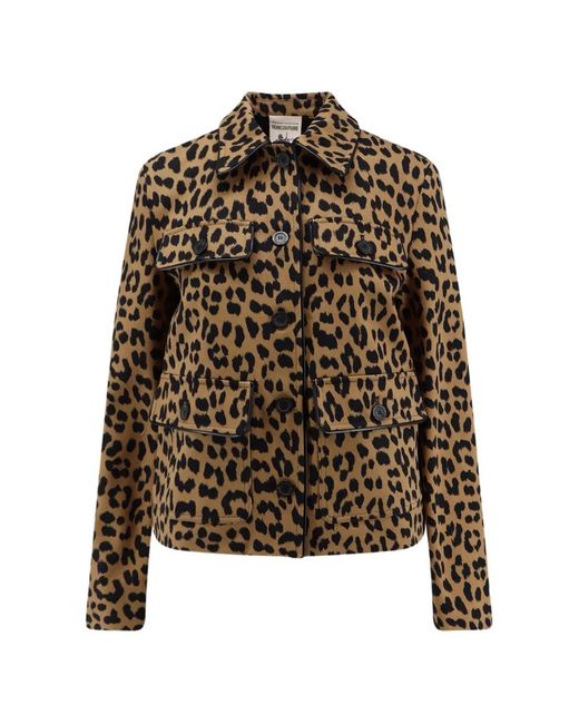 Semicouture Brown Arabella Animal-Print Jacket