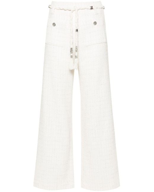 Pantalon palazzo à carreaux Maje en coloris White