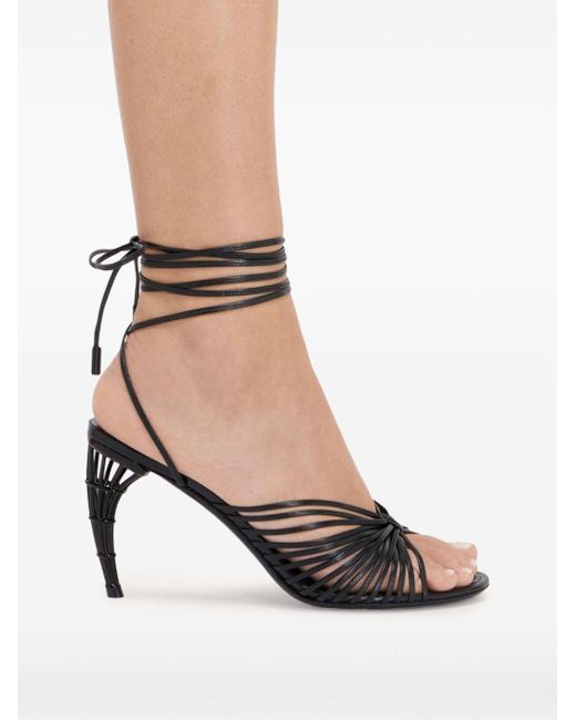 Ferragamo Black Curved-heel Sandals