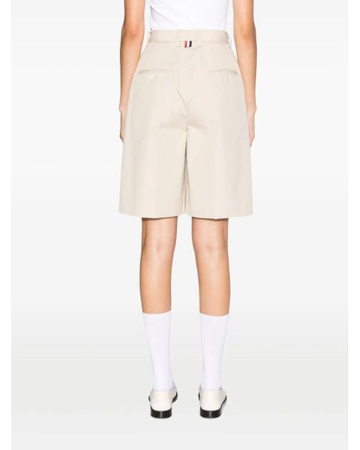 Thom Browne Natural High-Waisted Tailored Shorts